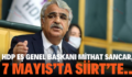 HDP EŞ GENEL BAŞKANI MİTHAT SANCAR, 7 MAYIS’TA SİİRT’TE..