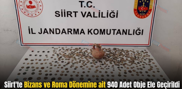 Siirt’te Bizans ve Roma Dönemine ait 940 Adet Obje Ele Geçirildi