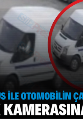 SİİRT’TE MİNİBÜS İLE OTOMOBİLİN ÇARPIŞTIĞI KAZA GÜVENLİK KAMERASINA YANSIDI