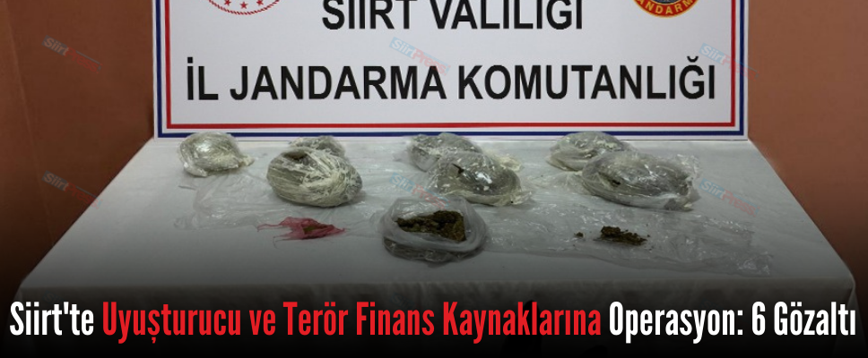 Siirt’te Uyuşturucu ve Terör Finans Kaynaklarına Operasyon: 6 Gözaltı