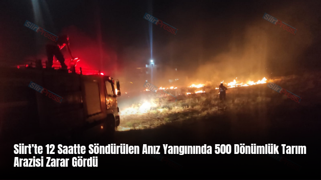 Siirt’te 12 Saatte Söndürülen Anız Yangınında 500 Dönümlük Tarım Arazisi Zarar Gördü