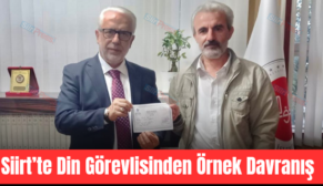 Siirt’te Din Görevlisinden Örnek Davranış