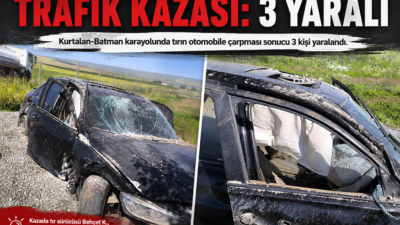 Siirt'in Kurtalan ilçesinde meydana gelen trafik kazasında 3 kişi yaralandı.
