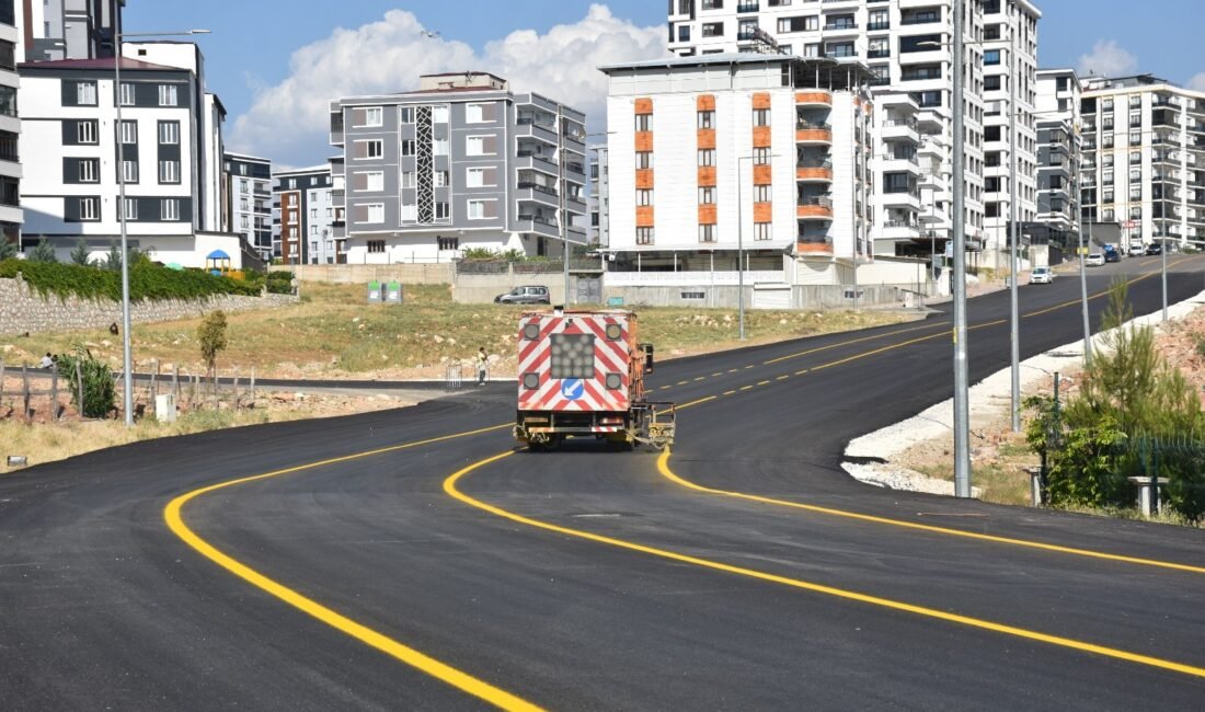Siirt Belediyesi, sıcak bitümlü asfaltla yenilenen yollarda gerçekleştirdiği yol çizgi