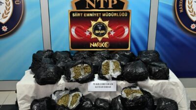 Siirt’in Baykan ilçesinde polis ekiplerince düzenlenen operasyonda 51 kilo 800