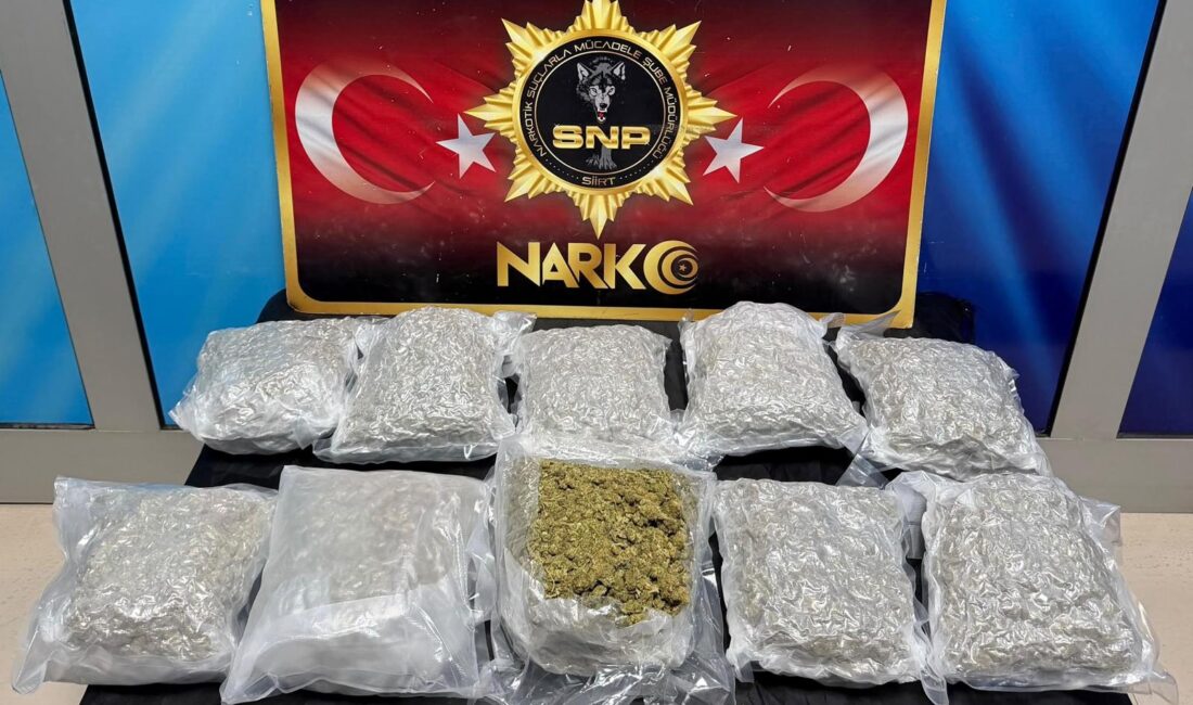 Siirt’te uyuşturucuyla mücadele kapsamında düzenlenen operasyonda 5 kilo 600 gram