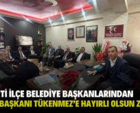 AK PARTİ İLÇE BELEDİYE BAŞKANLARINDAN MHP İL BAŞKANI TÜKENMEZ’E HAYIRLI OLSUN ZİYARETİ