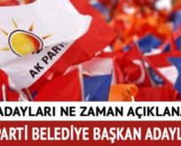 AK PARTİ İLÇE BELEDİYE BAŞKAN ADAYLARI BU HAFTA AÇIKLANIYOR