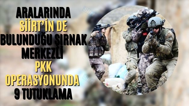 Aralarında Siirt’in De Bulunduğu Şırnak Merkezli PKK Operasyonunda 9 Tutuklama