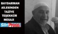 BAYDARMAN AİLESİNDEN TAZİYE TEŞEKKÜR MESAJI