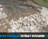 BAYKAN’DA YAĞIŞLAR İSTİNAT DUVARINI ÇÖKERTTİ