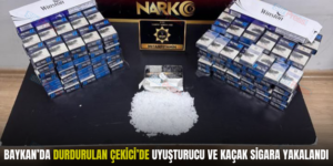 BAYKAN’DA DURDURULAN ÇEKİCİ’DE UYUŞTURUCU VE KAÇAK SİGARA YAKALANDI