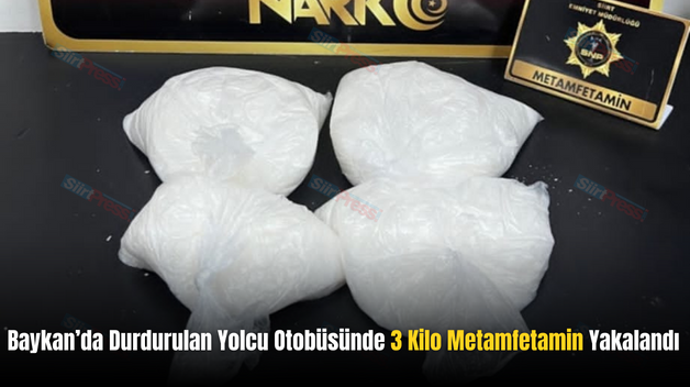 Baykan’da Durdurulan Yolcu Otobüsünde 3 Kilo Metamfetamin Yakalandı