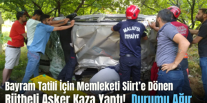 Bayram Tatili İçin Memleketi Siirt’e Dönen Rütbeli Asker Kaza Yaptı!. Durumu Ağır
