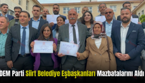 DEM Parti Siirt Belediye Eşbaşkanları Mazbatalarını Aldı