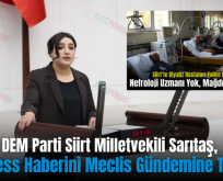 DEM Parti Siirt Milletvekili Sarıtaş, SiirtPress Haberini Meclis Gündemine Taşıdı!..