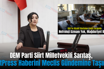 DEM Parti Siirt Milletvekili Sarıtaş, SiirtPress Haberini Meclis Gündemine Taşıdı!..