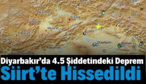 Diyarbakır’da 4.5 Şiddetindeki Deprem Siirt’te Hissedildi