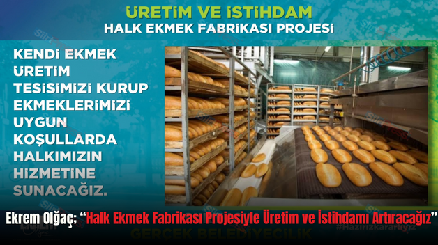 Ekrem Olğaç; “Halk Ekmek Fabrikası Projesiyle Üretim ve İstihdamı Artıracağız”