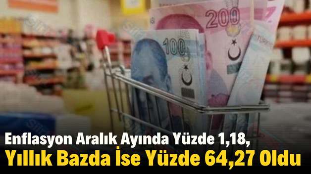 Enflasyon Aralık Ayında Yüzde 1,18, Yıllık Bazda İse Yüzde 64,27 Oldu