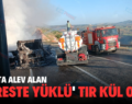 ERUH’TA ALEV ALAN KERESTE YÜKLÜ TIR KÜL OLDU