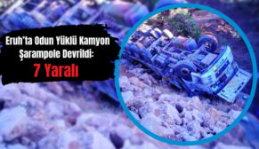 Eruh’ta Odun Yüklü Kamyon Şarampole Devrildi: 7 Yaralı