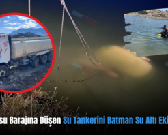 Eruh’ta Ilısu Barajına Düşen Su Tankerini Batman Su Altı Ekibi Çıkardı