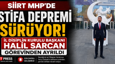 Siirt'te Milliyetçi Hareket Partisi (MHP) teşkilatında istifalar sürüyor. Geçtiğimiz ay