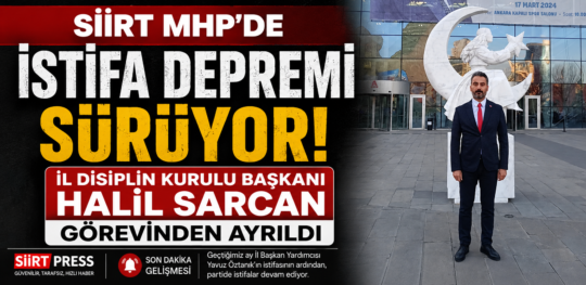 Siirt'te Milliyetçi Hareket Partisi (MHP) teşkilatında istifalar sürüyor. Geçtiğimiz ay