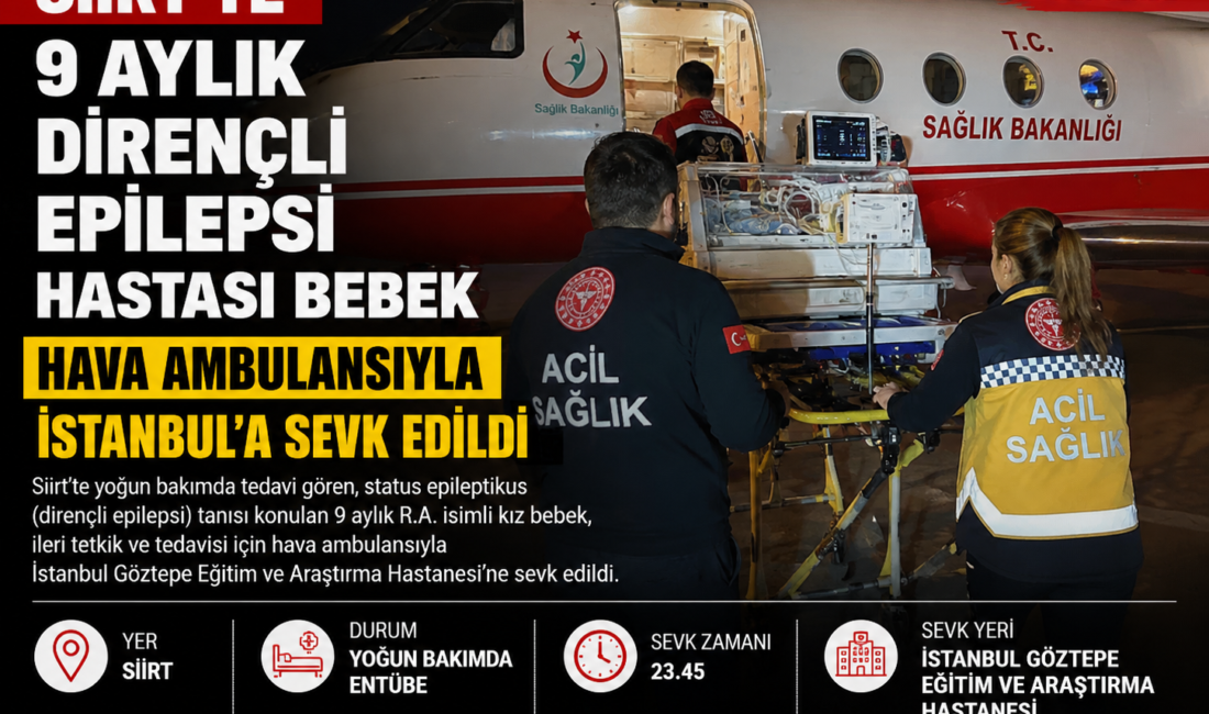 Siirt'te yoğun bakımda tedavi gören ve status epileptikus (dirençli epilepsi)