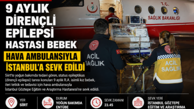 Siirt'te yoğun bakımda tedavi gören ve status epileptikus (dirençli epilepsi)