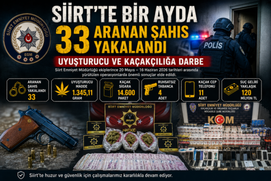 Siirt'te 20 Mayıs - 16 Haziran 2026 tarihleri arasında gerçekleştirilen