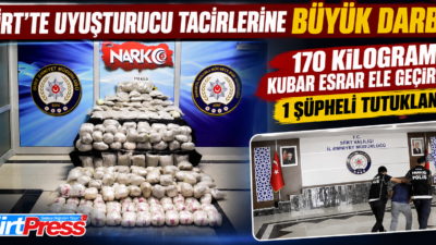 Siirt’te uyuşturucu madde ticareti ve kullanımının önlenmesine yönelik düzenlenen operasyonda