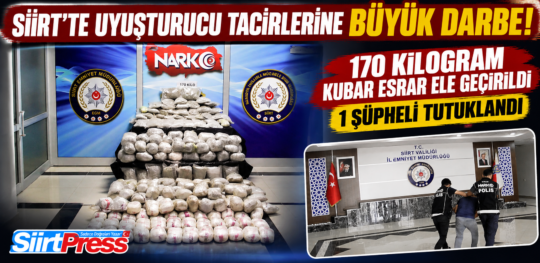 Siirt’te uyuşturucu madde ticareti ve kullanımının önlenmesine yönelik düzenlenen operasyonda