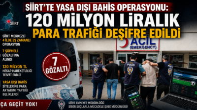 Siirt'te yasa dışı bahis faaliyetlerinden elde edilen gelirlerin aklanmasına yönelik