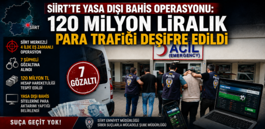 Siirt'te yasa dışı bahis faaliyetlerinden elde edilen gelirlerin aklanmasına yönelik