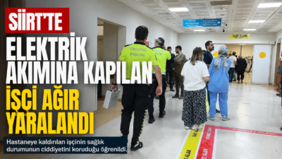 Siirt'te çalıştığı sırada elektrik akımına kapılan bir işçi ağır yaralandı.