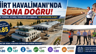 Siirt Havalimanı'nda yapımı devam eden yeni terminal binası ve bağlı