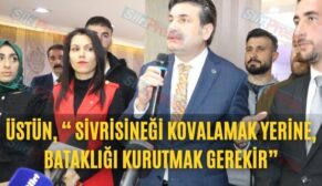 Üstün, “ Sivrisineği Kovalamak Yerine, Bataklığı Kurutmak Gerekir”