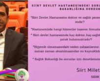 SİİRT DEVLET HASTANESİ İLE İLGİLİ TBMM’YE SORU ÖNERGESİ