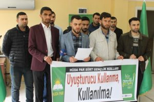 Hür Dava Partisi (HÜDA-PAR) Siirt İl Gençlik Kolları Başkanlığı, uyuşturucunun