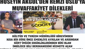 HÜSEYİN AKGÜL’DEN REMZİ USLU’YA MUVAFFAKİYETLER DİLEĞİ