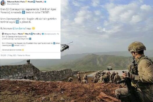 İçişleri Bakanı Süleyman Soylu, Twitter hesabından yaptığı açıklamada, Siirt’te 3
