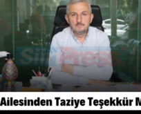 İlçin Ailesinden Taziye Teşekkür Mesajı