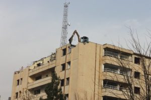 Siirt’te boşaltılan Posta Telgraf Teşkilatı (PTT) binasının yıkımı için binanın