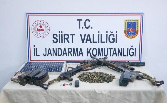 Siirt’in Pervari ilçesi kırsalında etkisiz hale getirilen teröristlere ait silah,