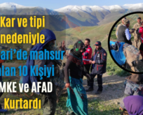 Kar ve tipi nedeniyle Pervari’de mahsur kalan 10 Kişiyi UMKE ve AFAD Kurtardı