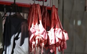 Siirt’te hijyen kurallarına uymayan ve açıkta et satışı yapan kasaplar,