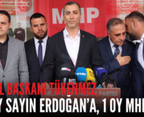 MHP İL BAŞKANI TÜKENMEZ, “ 1 OY SAYIN ERDOĞAN’A, 1 OY MHP’YE”