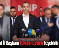 MHP Siirt İl Başkanı Tükenmez’den Teşekkür Mesajı